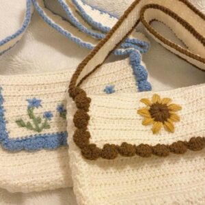 Túi đeo chéo len handmade